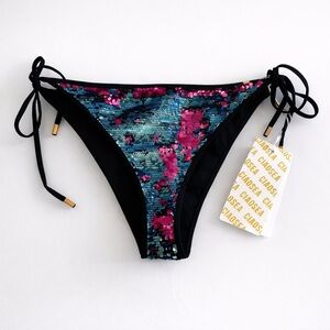 CIAO SEA Sequin Bikini Bottom Mermaid Festival Swimwear tie Bottom Size Large
